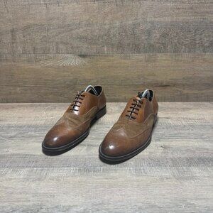 Bruno Magli Argo Brown Leather/Suede Wingtip Oxford Shoes Men's Size 9